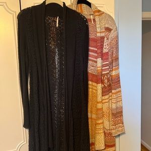 Bundle of 2 Free People cardigan duster sweater size S